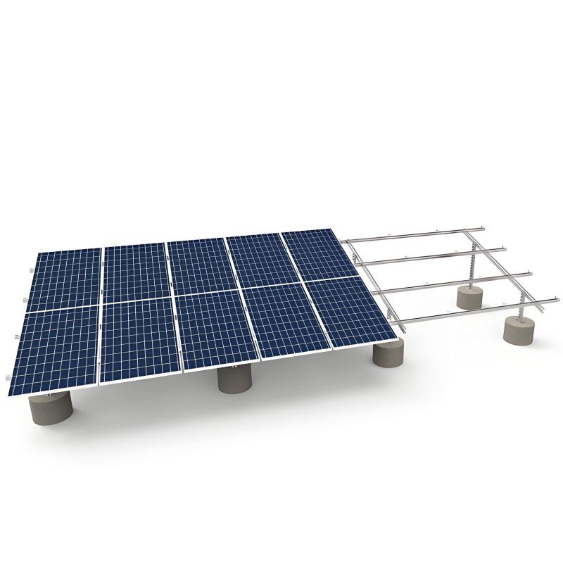 Durable Solar Panel Mounting Brackets Featuring Flexible Connection for Concrete Base Earth Ground and Slope Installations